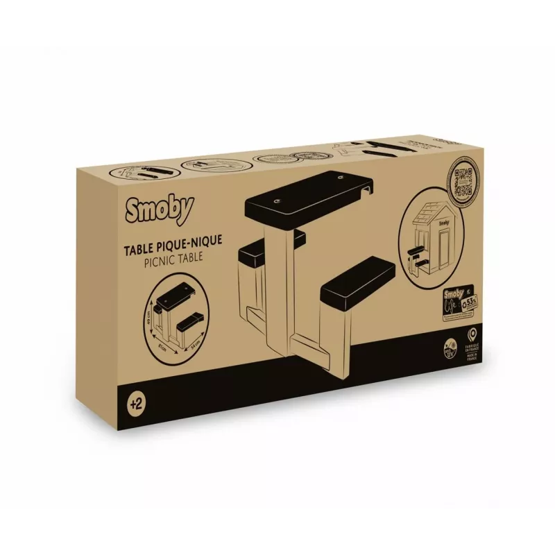 SMOBY Life lasten piknikpöytä vihreä/harmaa