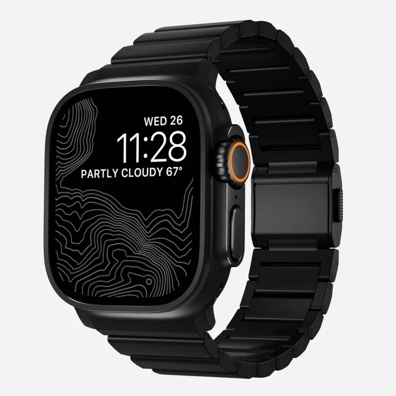 NOMAD titaaniranneke Apple Watch 46/49mm hopea