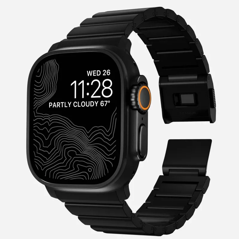 NOMAD titaaniranneke Apple Watch 46/49mm hopea