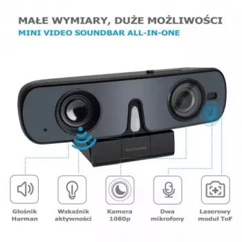 ROCWARE RC08P kamera, musta, USB, 1080i/720p, sisäänrakennettu mikrofoni