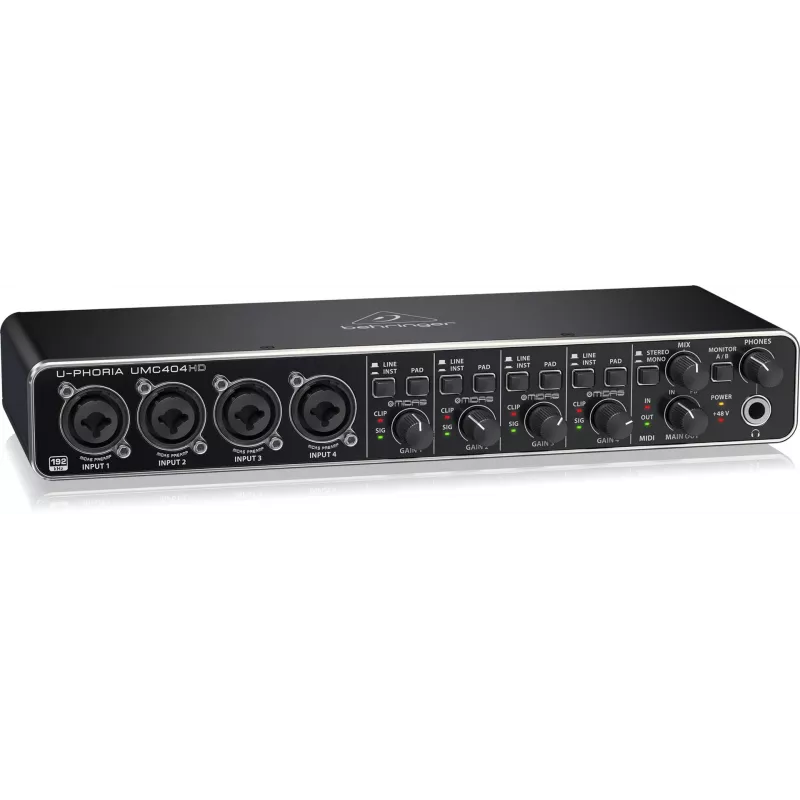 Behringer UMC404HD USB-äänikortti 4x4 24-bit/192 kHz MIDAS-esivahvistimilla