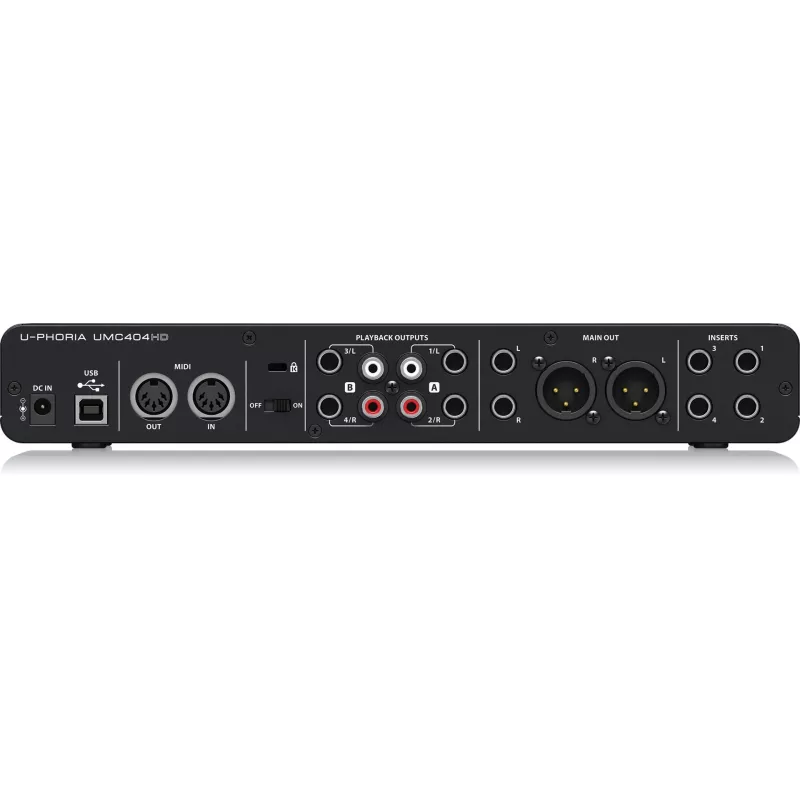 Behringer UMC404HD USB-äänikortti 4x4 24-bit/192 kHz MIDAS-esivahvistimilla