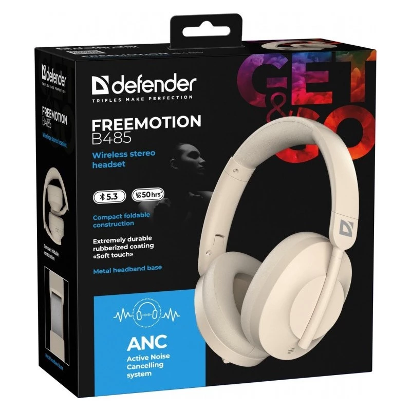 Defender Bluetooth-kuulokkeet Freemotion B485 ANC beige
