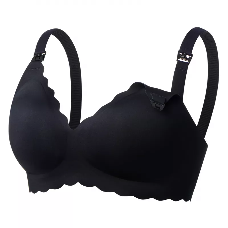 MOMCOZY YN46 Seamless Support Floral imetysliivit musta S