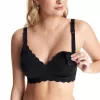 MOMCOZY YN46 Seamless Support Floral imetysliivit musta S