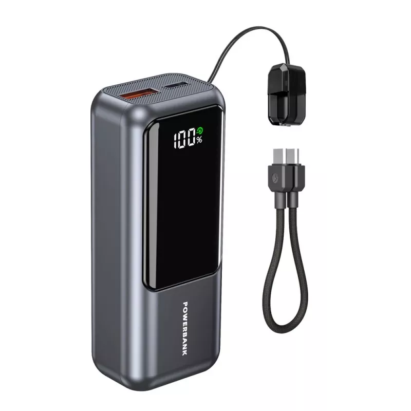 Gembird PB10-PD20-LCD-02 kompakti pikalatausvaravirtalähde LCD-näytöllä, 20W, 10000 mAh, Space Grey