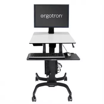 Ergotron WorkFit-C Single HD seisoma-istumistyöasema - mobiilikärry - musta, harmaa - 12,7 kg - 76,2 cm (30