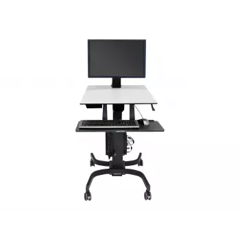Ergotron WorkFit-C Single HD seisoma-istumistyöasema - mobiilikärry - musta, harmaa - 12,7 kg - 76,2 cm (30