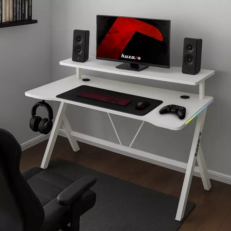 Huzaro Hero 1.9 RGB valkoinen pelipöytä