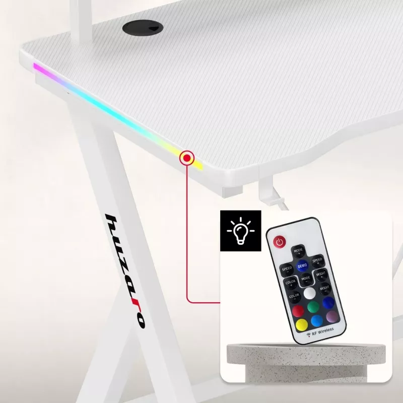 Huzaro Hero 1.9 RGB valkoinen pelipöytä