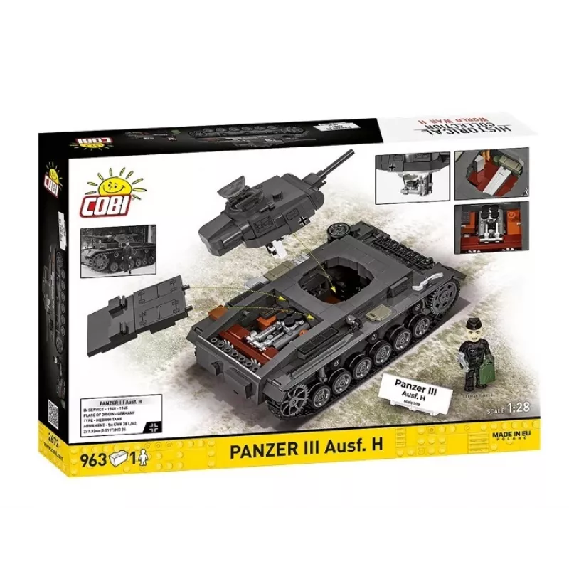COBI 958 PCS HC WWII Panzer III Ausf. H rakennuspalikkasarja
