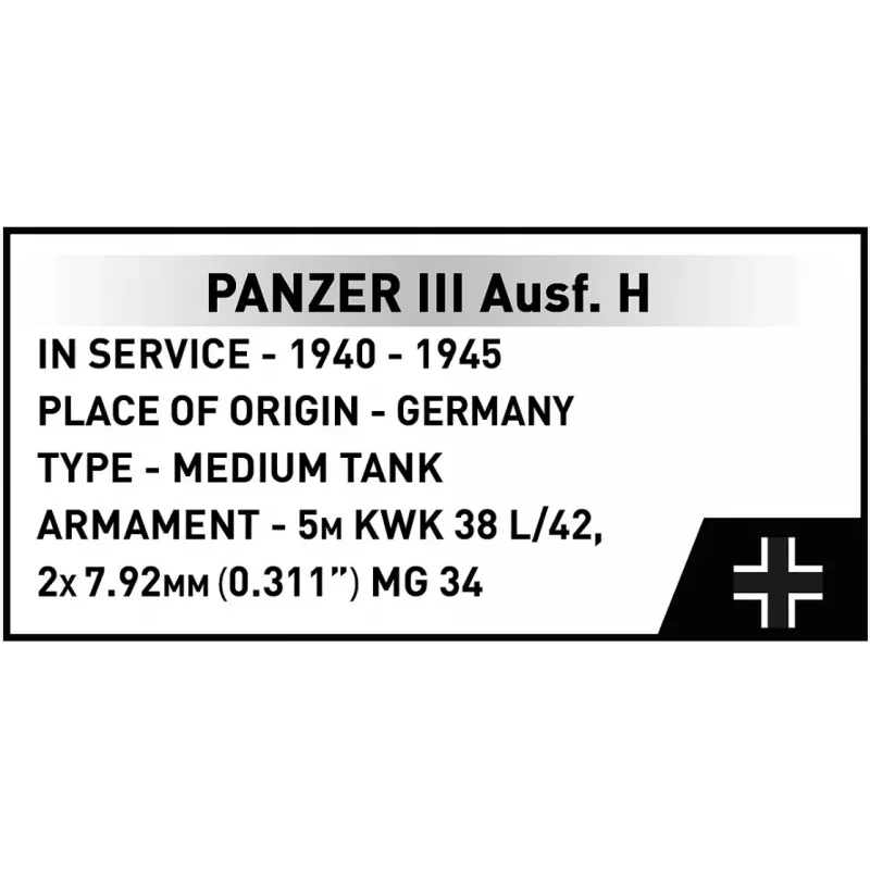 COBI 958 PCS HC WWII Panzer III Ausf. H rakennuspalikkasarja