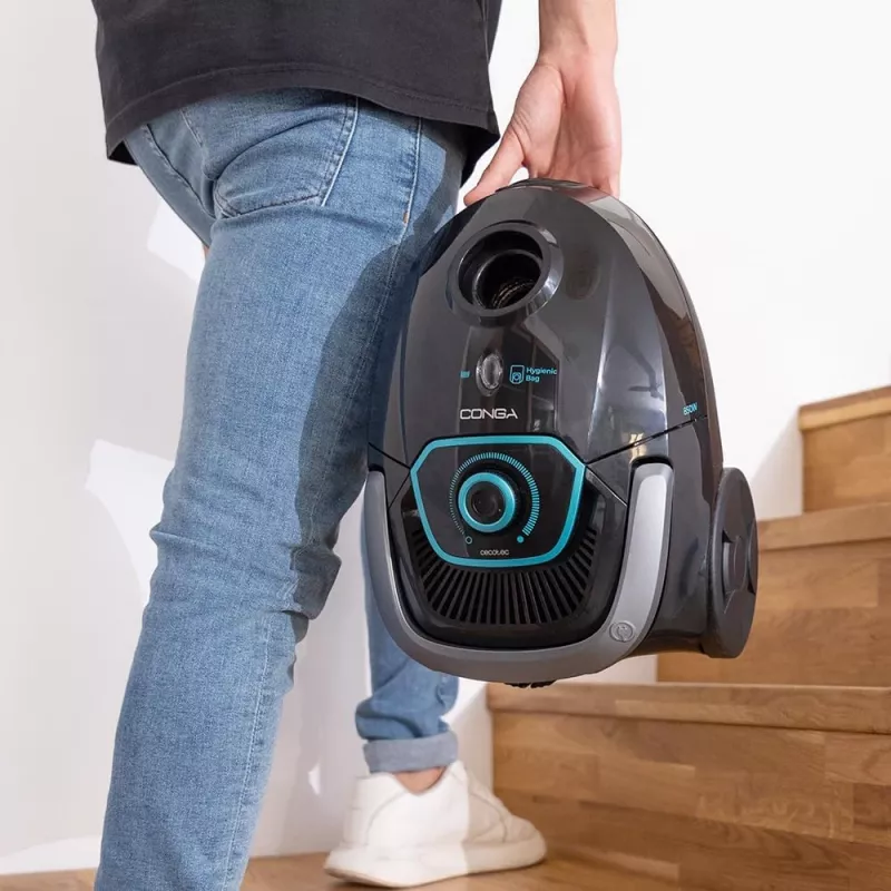 Cecotec Conga Powerbag 2500 Plus pölynimuri pussilla, 850 W, 2,5 L pölytilavuus, musta