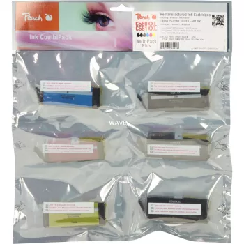 Peach Ink Save Pack Plus PI100-397 yhteensopiva Canon PGI-580XXL CLI-581XXL -monipakkaus 6 kasettia
