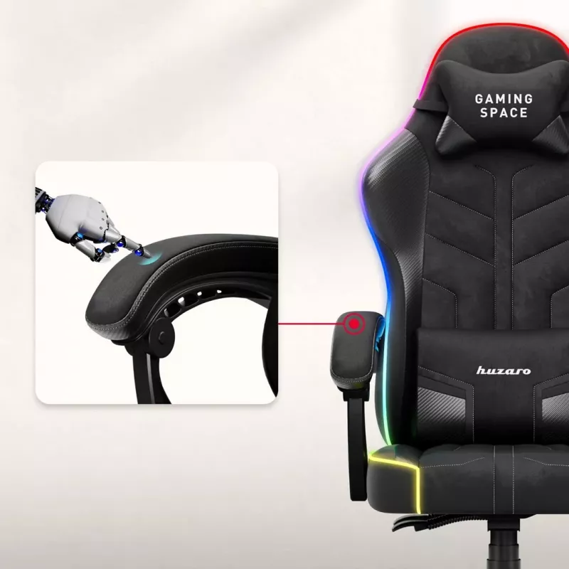 Huzaro Force 2.7 RGB musta pelituoli