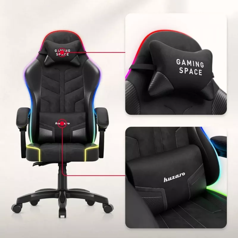 Huzaro Force 2.7 RGB musta pelituoli