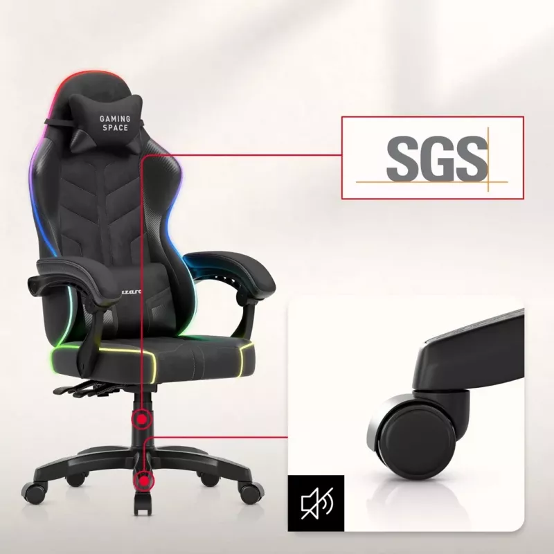 Huzaro Force 2.7 RGB musta pelituoli
