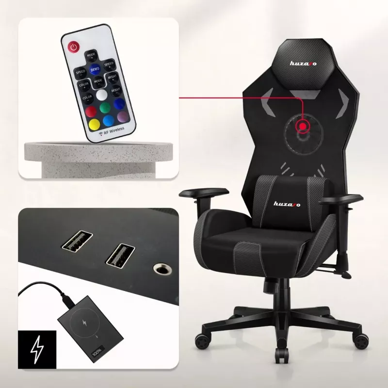 Huzaro Combat 7.6 RGB Black -pelituoli