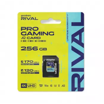 GOODRAM microSDXC 256GB RIVAL UHS-I U3 V30 A2 170/120MB/s + sovitin
