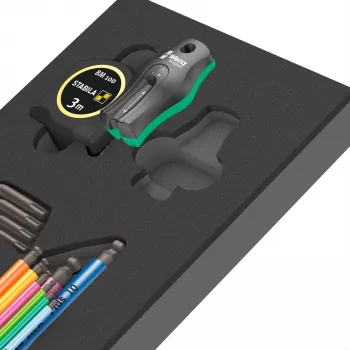 Wera 9740 Hex-Plus L-avainsarja metrinen 9-osainen kuulapäällä ja värikoodauksella
