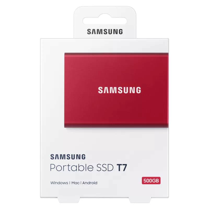 Samsung Portable SSD T7 500GB USB 3.2 Gen 2 Metallic Red ulkoinen SSD-kiintolevy