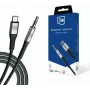 3MK AUX USB-C 3,5 mm -liitäntään audiokaapeli (12 cm) - harmaa