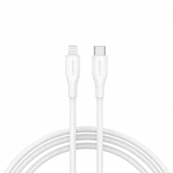 Canyon CLNM60SC10 USB-C - Lightning -kaapeli 1m 60W MFi silikoni valkoinen