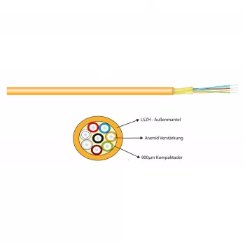 EFB-ELEKTRONIK I-V(ZN)H OS2 Duplex Zipcord -verkkokaapeli, 9/125µm, LSZH, keltainen, 1,8x3,7mm