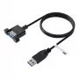 EFB USB 3.0 jatkokaapeli A-A uros–naaras paneeliasennukseen, 0,5m, musta