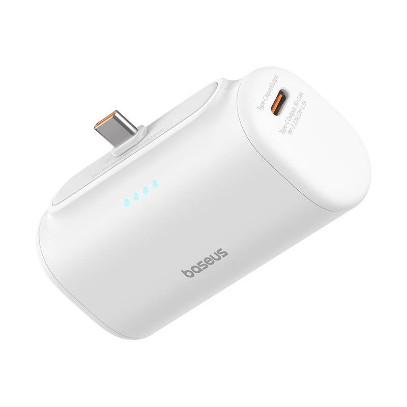 Baseus Compact 5000mAh 20W USB-C varavirtalähde valkoinen