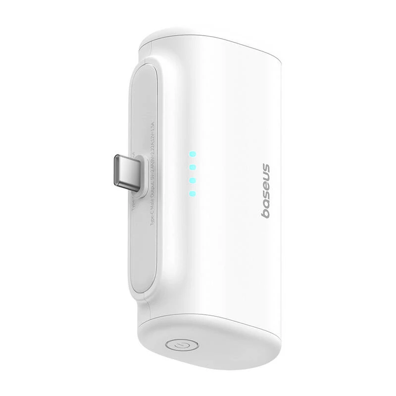 Baseus Compact 5000mAh 20W USB-C varavirtalähde valkoinen