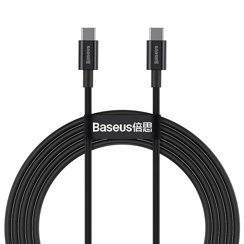 Baseus Superior USB-C - USB-C -kaapeli 1m musta 100W pikalataus ja tietojen synkronointi