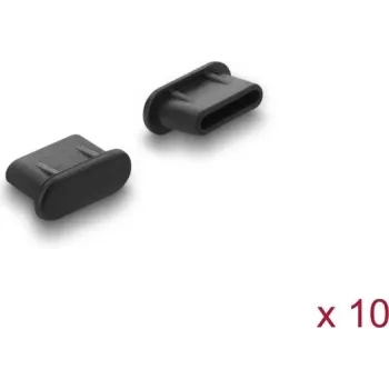 Delock pölysuojus USB Type-C -naaraspuoleen, 10 kpl, silikoni, musta (87408)