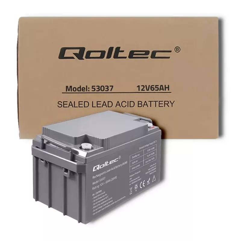 Qoltec 53037 AGM-akku 12V 65Ah max 780A