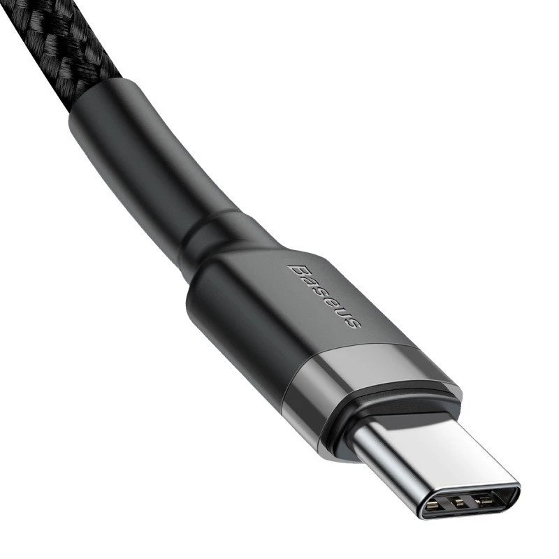 Baseus Cafule USB-C - USB-C -kaapeli PD 2.0 QC 3.0 60W 1 m (musta/harmaa)