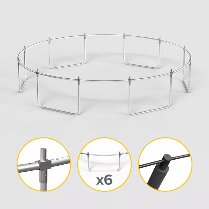 REBEL Active Trampoline PRO 14ft/427 cm turvaverkolla ja tikkailla