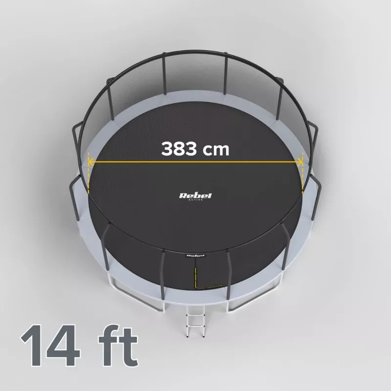 REBEL Active Trampoline PRO 14ft/427 cm turvaverkolla ja tikkailla