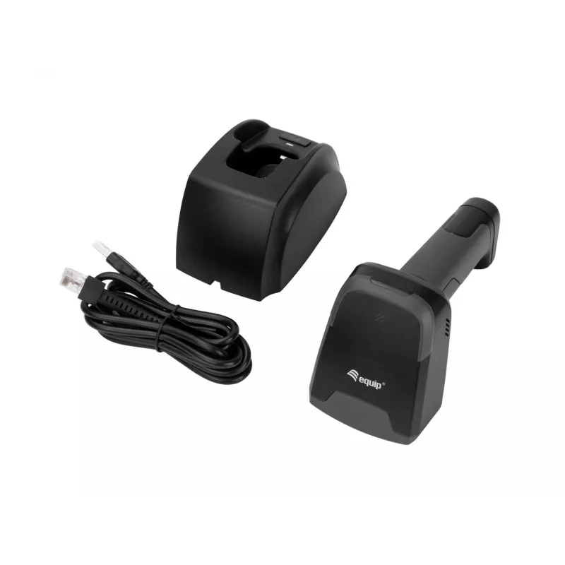 Equip 2D-viivakoodilukija laser langaton/2,4GHz+BT+USB harmaa
