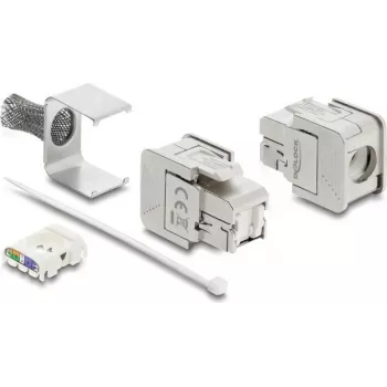 Delock Keystone-moduuli RJ45-liitäntä LSA Cat.6A suojattu suojapunoksella työkaluton (91084)