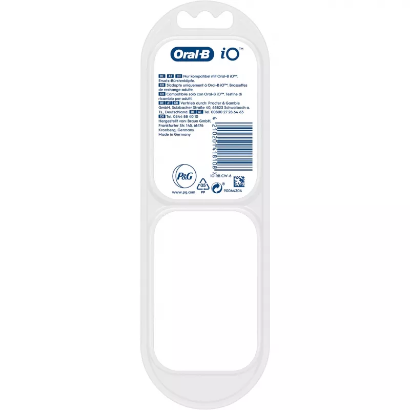Oral-B iO Ultimate Clean harjaspäät valkoinen, 6 kpl varaosaharjaspäät
