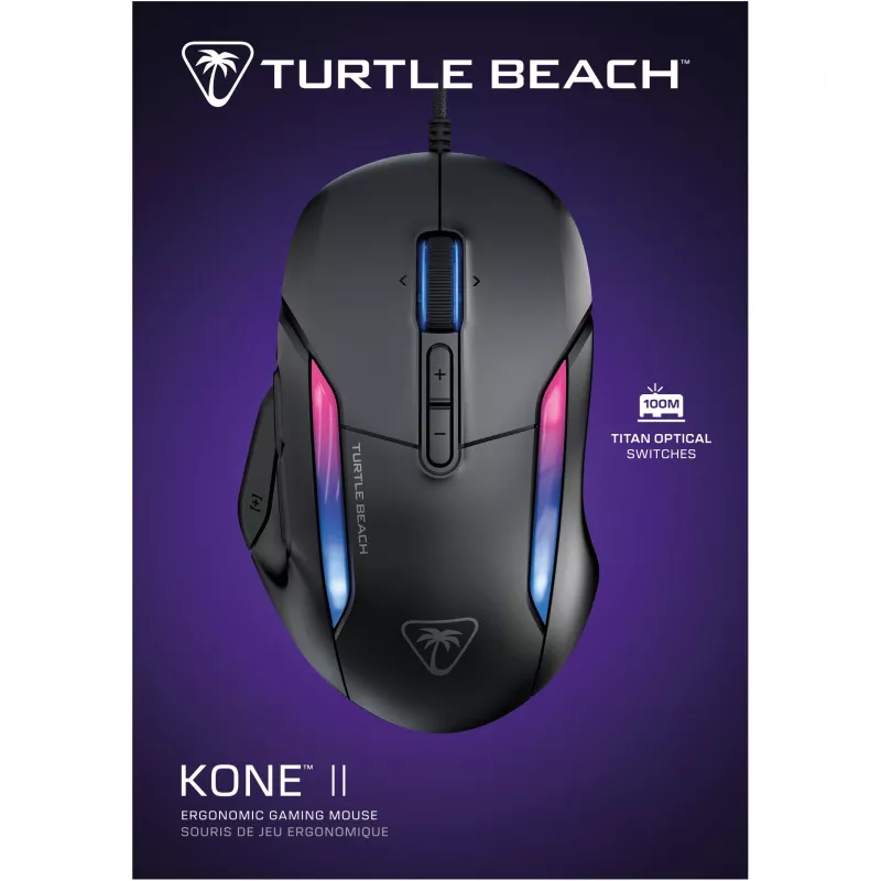 Turtle Beach Kone II ergonominen RGB-pelihiiri, musta