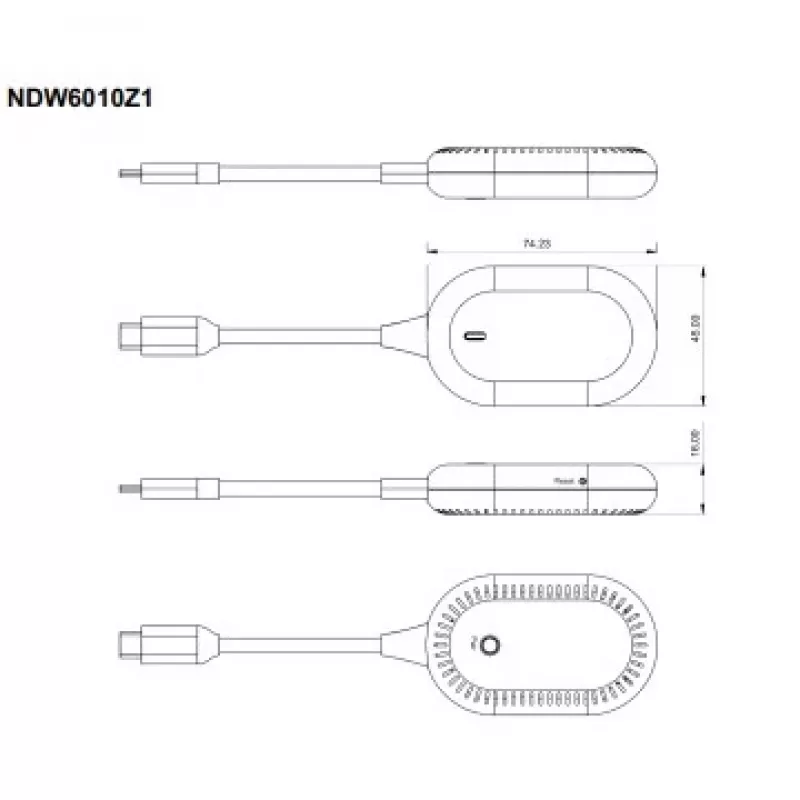Bluechip langaton näytön lähetin HDMI (NWD6000) USB-C (DP Alt Mode) - HDMI USB-A-virtalähteellä