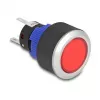 Delock 22 mm asennettava painonappikytkin, litteä, punainen LED, juotosliitännät, 1 NO, 230 V AC/DC