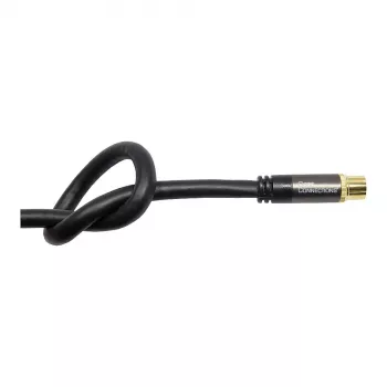 Good Connections SmartFLEX SAT-antennikaapeli, IEC/Coax kulmauros - naaras, kullattu, nelinkertainen suojaus, 120 dB, musta, 1,5 m (GC-M2072)