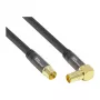 Good Connections SmartFLEX SAT-antennikaapeli, IEC/Coax kulmauros - naaras, kullattu, nelinkertainen suojaus, 120 dB, musta, 1,5 m (GC-M2072)