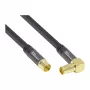 Good Connections SAT-antennikaapeli SmartFLEX, IEC/Coax kulmauros - naaras, kullattu, nelinkertainen suojaus, 120 dB, musta, 2 m