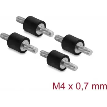 Delock tärinänvaimennin M4 x 0,7 mm D 10 x H 10 mm 2 x ulkokierteellä 4 kpl musta (60798)