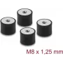 Delock tärinänvaimennin M8 x 1,25 mm D 30 x H 20 mm 2x sisäkierteellä 4 kpl musta (60827)