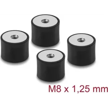 Delock tärinänvaimennin M8 x 1,25 mm D 40 x H 30 mm 2 x sisäkierteellä 4 kpl musta