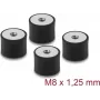 Delock tärinänvaimennin M8 x 1,25 mm D 40 x H 30 mm 2 x sisäkierteellä 4 kpl musta